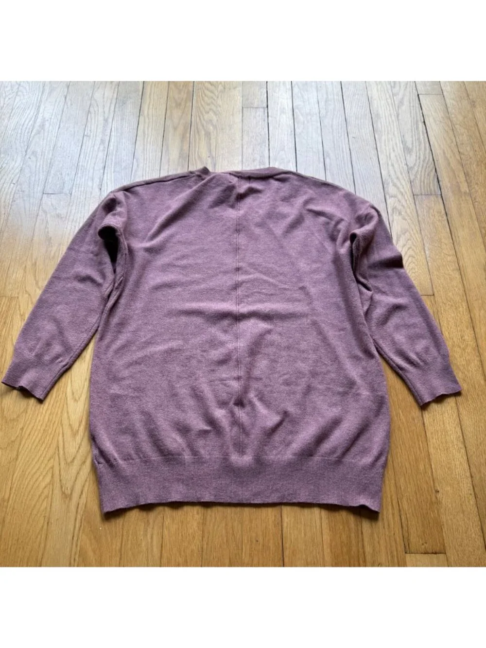Dreamers Size S Mauve Cotton Rayon Blend Lightweight Long Sleeve V-Neck Sweater